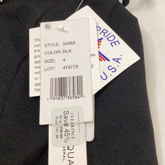 AQUA Embellished Neck Sheath Dress Women's 4 Black Cap Sleeve Zip Closure - Picture 10 of 10